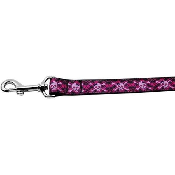 Mirage Pet Mirage Pet 125-151 3804 Hot Pink Plaid Skulls Nylon Dog Leash; 0.38 in. x 4 ft. 125-151 3804